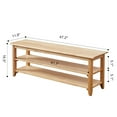 thumbnail image 5 of Vlush Shoe Bench Entryway with Storage Bench for Bedroom, Ottoman, 2 Tier, Shoe Rack Organizer for Door, Good Load Bearing, Ideal for Entryway Hallway Living Room and Corridor(Natural 47.2"), 5 of 6