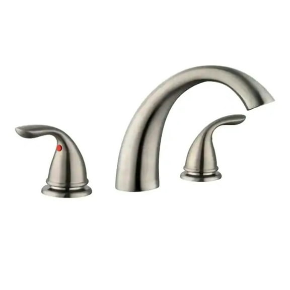 Glacier Bay Builders 2-Handle Deck-Mount Roman Tub Faucet in Brushed Nickel