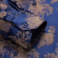 thumbnail image 4 of Camisas de seda para hombre Jacquard Paisley Floral Camisa de solapa de manga larga Blusa Prendas de abrigo Oficina de boda Transpirable de alta calidad, 4 of 5