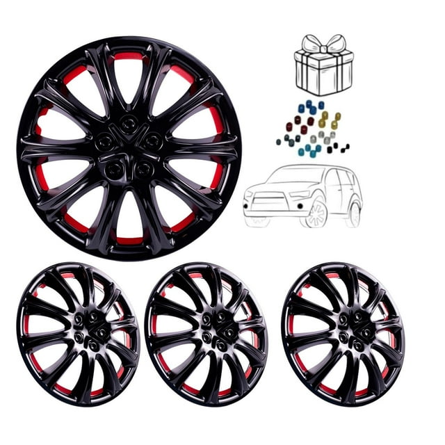 Tapones Deportivos Rin 14 Negro Rojo/naranja Owc + Regalo negro