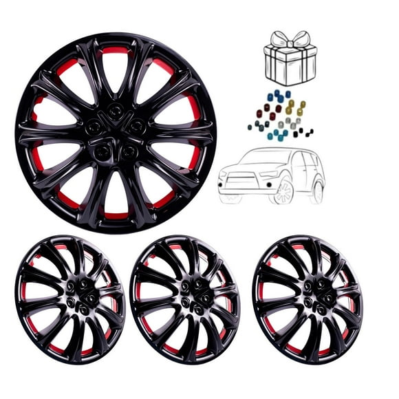 Tapones Deportivos Rin 14 Negro Rojo/naranja Owc + Regalo negro