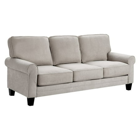 Serta Copenhagen 80 Round Arm Fabric Sofa With Storage Light Gray
