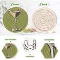 thumbnail image 4 of Yayeee 6 PCS Drink Coasters with Holder Set Woven Absorbent Round Tabletop Hot Pad, Light Black Martini, 4 of 7