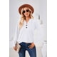 thumbnail image 3 of 1uds-Camiseta suelta con cuello en V-Blanco-L, 3 of 8