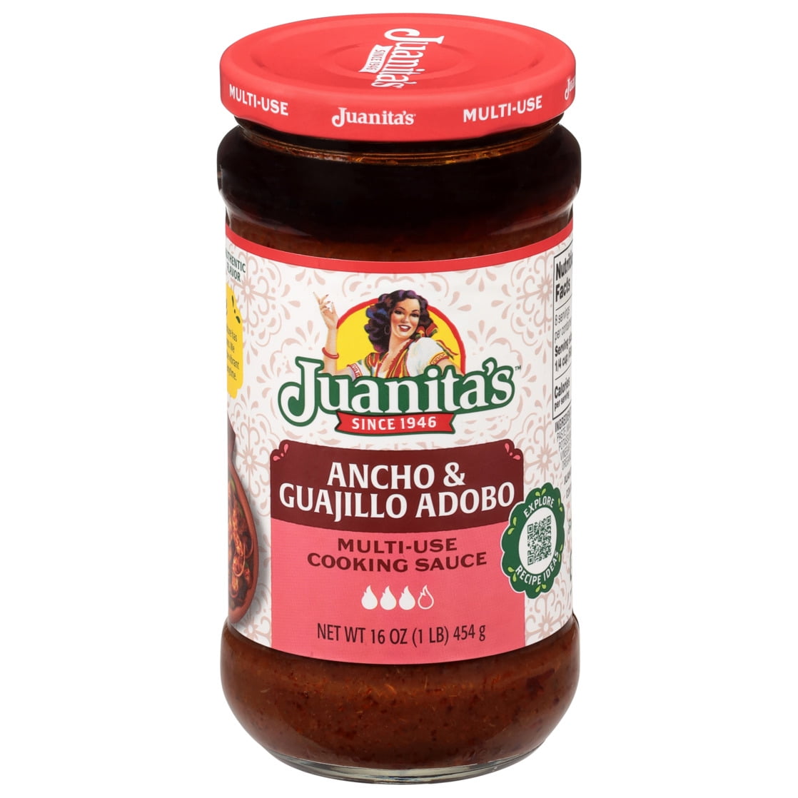 (3 pack) Juanita's Foods Ancho & Guajillo Adobo Multi-Use Cooking Sauce 16 oz Jar