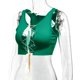 thumbnail image 5 of Camisetas sin mangas para las mujeres Camisas sin mangas para mujer, Top corto recortado a la moda, blusa Sexy con tiras ahuecadas, camiseta Sexy a la moda (Army Green, S), 5 of 6