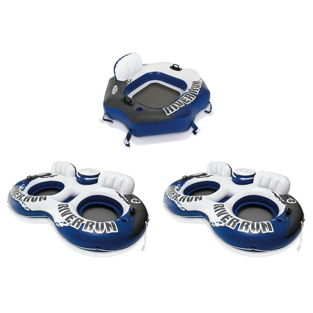 Intex River Run II Tube Gonflable (2) + River Run Connect Lounge Tube Gonflable