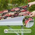 thumbnail image 6 of Pioneer Flower Floral Print Pattern Square Fitted Tablecloth with Elastic Edge,Square Table Cover,Washable Elastic Table Cover for Home Kitchen Party Decor 34"x34", 6 of 6
