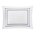 thumbnail image 4 of Chic Home Santorini Cotton Comforter Set Dual Stripe Embroidered Border Hotel Collection Bed In A Bag Bedding - Includes Sheets Pillowcases Decorative Pillow Shams - 8 Piece - Queen 92x96, Navy, 4 of 6