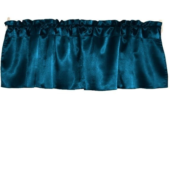 Shiny Smooth Satin Window Valance 58" Wide Teal