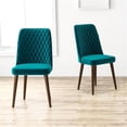 thumbnail image 4 of Pemberly Row Mid-Century Velvet Dining Chair in Turquoise (Set of 2), 4 of 7