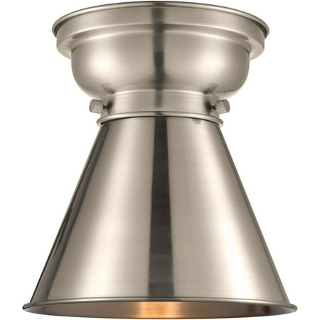 

Brushed Satin Nickel Tone Flush Mounts 8 Wide Steel Medium Base LED 1 Light Fixture