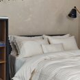 thumbnail image 4 of Juego de cama suave de tejido natural 50 % algodón y 50 % lino, estilo vintage, blanco roto, elegante, con encaje desgastado, funda de edredón, sábana plana, fundas de almohada, 4 of 5