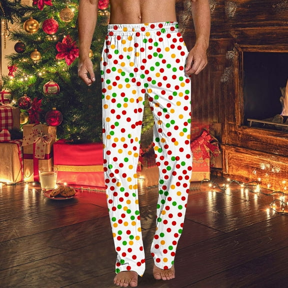 Wancir Mens Pajama Pants Lightweight Sleep Lounge Bottoms Elastic Waistband Fly With Pockets