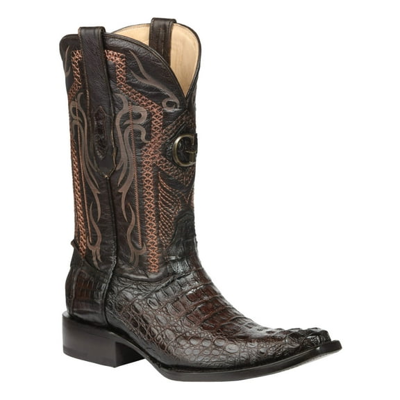 El General Men's Exotic Caiman Nuca Cowboy Boots - Brown 45082