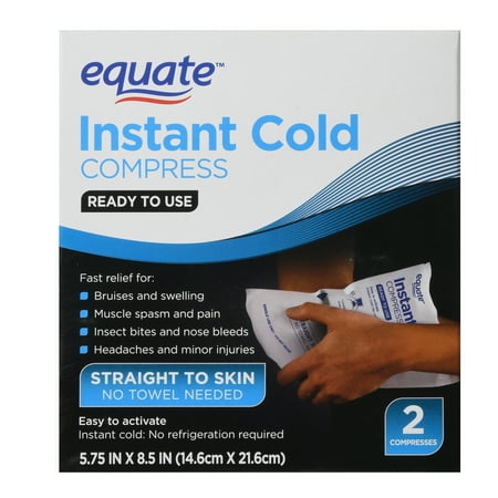 Equate Instant Cold Compress, 5.75 inches X 8.5 inches, 2 Ct