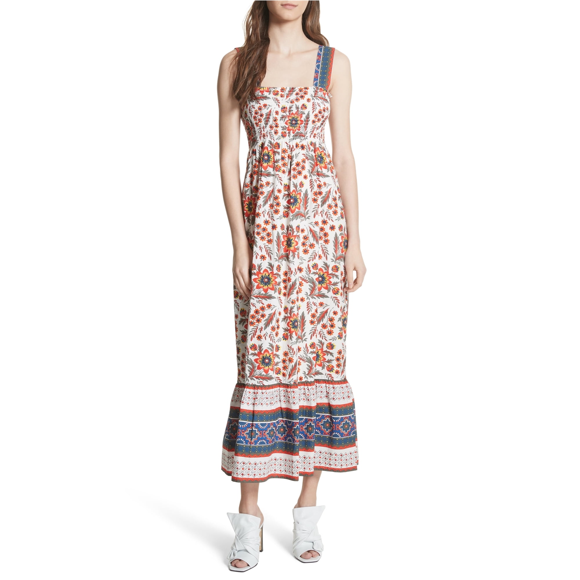 Joie Womens Smocked Sundress Maxi Dress, Multicoloured, Large