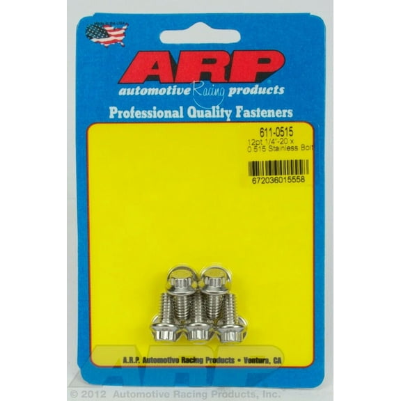 ARP 611-0515 Polished 1/4-20 x 0.515 12pt SS bolts