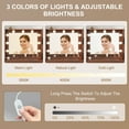 thumbnail image 3 of GIKPAL Vanity Set, Makeup Desk with Mirror, LED Lights, Glass Top, Storage Drawers, Rustic Brown, 3 of 9