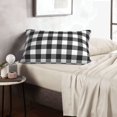 thumbnail image 5 of Plush Throw Pillow Covers, Black white plaid Pillow Cases with Invisible Zipper, Breathable Microfiber Pillow Cases Standard Size for Sleeping Bedroom Sofa Living Room 20x30, 5 of 5