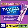 thumbnail image 2 of Tampax Radiant Emballage Multiple de Tampons, avec Tresse Anti-Fuites, Absorption Régulière/super, Non Parfumés, 2 of 23