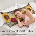 thumbnail image 5 of Sunflowers Body Pillow Covers 20"x60", Retro Flower Barn Doors Butterfly Farmhouse Brown Soft Brushed Microfiber Breathable Throw Pillow Covers, Pillowcase with Zipper for Couch Sofa Bedroom, 5 of 9