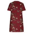 thumbnail image 3 of SMihono Robe d'Été Grande Taille pour Femmes 2023 Décontractée Unie Ample à Manches Courtes Robe Ample Robe à Imprimé Floral Robe à Imprimé Tournesol, 3 of 4