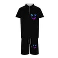 thumbnail image 4 of Short Sets for Men Relaxed Fit Breathable Quarter Zip Polo Tshirt and Shorts 2 Piece Matching Set Mens Summer Outfits, 4 of 4