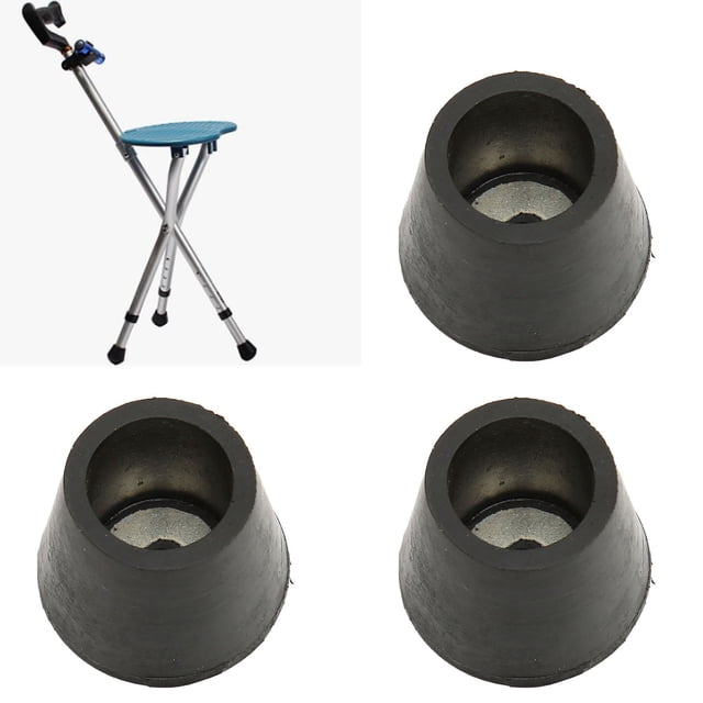 Crutch Tips, Walking Cane Tips 3 PCS Rubber Material for Replacement