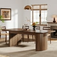 thumbnail image 4 of Tribesigns 78.7" Extra Long Dining Table for 6-8 People, Farmhouse Kitchen Table for Dining Room, Living Room, Walnut, 4 of 7