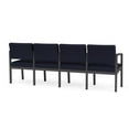 thumbnail image 5 of Lesro Lenox Steel Fabric 4-Seat Waiting Room Guest Reception Chair in Charcoal/Open House Navy, 5 of 5