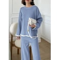 thumbnail image 4 of Conjunto de Suéter de Punto para Mujer PRETTYGARDEN con Pantalones de Pierna Ancha M Azul, 4 of 7