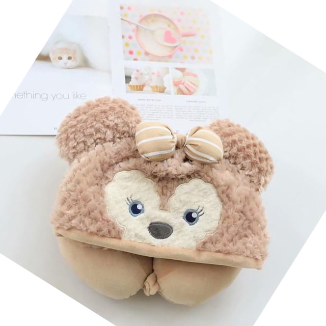 Oreiller à Capuche en Forme de U Oreiller de Voyage en Forme de U Oreiller de Cou en Forme de U Oreiller à Capuche en Forme de U Mignon en Coton PP pour Avion