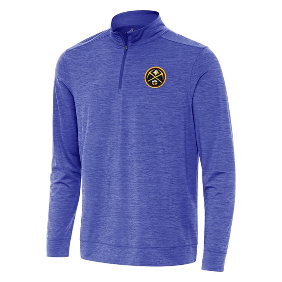 Men's Antigua Heather Royal Denver Nuggets Bright Quarter-Zip Top