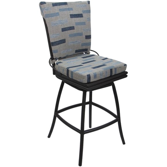 Outdoor or Indoor Counter 26" Bar Stool - Ofir without Arms - Blue Beige-Gray