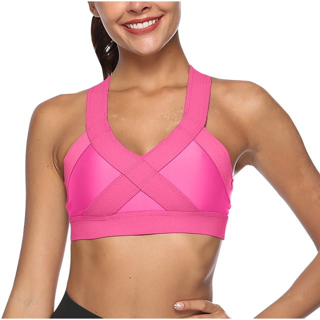 Yuyuzo Sports Bras for Women High Support Seamless Wireless Racerback Running Comfy Active Crop Tank Tops