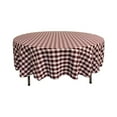 thumbnail image 1 of LA Linen TCcheck90R-BurgundyK17 Polyester Gingham Checkered Tablecloth, White & Burgundy - 90 in. Round, 1 of 1