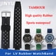 thumbnail image 2 of Correa de reloj de goma para Louis Vuitton TAMBOUR Series LV Q1121 Q114k pulsera de silicona resistente al agua 20-12 mm convexa, 2 of 5