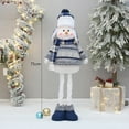 thumbnail image 4 of Handmade Christmas Standing Doll Plush Snowman with Scarf Hat Ornament Extendable Legs Decoration for Fireplaces Decor, 4 of 8