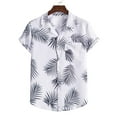 thumbnail image 4 of POTETI Mens Shirts Beach Plus Size Hawaiian Short Sleeve Button up Shirts, 4 of 9