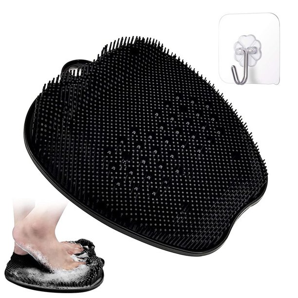 1 cepillo grande para ducha de pies (azul), ducha depuradora de pies: limpia, exfolia, masajea tus pies sin doblarse, circulación de pies y alivia las pilas.
