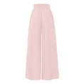 thumbnail image 3 of WULMLEO Women Summer Beach Vacation Pants High Waisted Wide Leg Pants Printed Loose Flowy Casual Palazzo Lounge Trousers Pink 2XL, 3 of 6