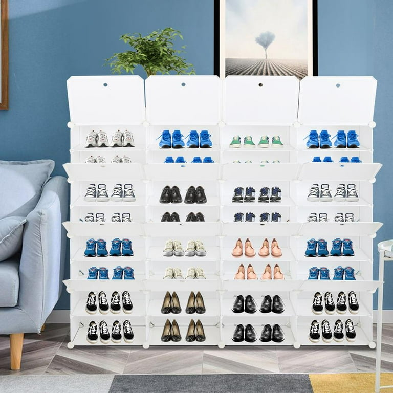 Portable Shoe Rack Organizer, 6-Tier Plastic Cube Storage Tower Shelve –  Skonyon