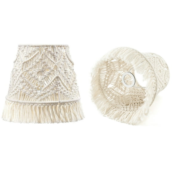 Mkono 1Pcs UNO Light Shade for Table Lamp of E26/E27 Light Socket Macrame Lamp Shade Boho Modern Handmade Woven Light Cover