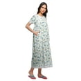 thumbnail image 2 of Moomaya Printed Sleepwear Cotton Ruffled Border Womens Maxi Nightdress, 2 of 5
