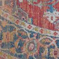 thumbnail image 5 of 6' Blue and Red Floral Medallion Distressed Non Skid Round Rug, 5 of 5