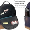 thumbnail image 5 of Lsque Gold Black Glitter Pattern Backpack – School Travel Canvas Daypack with Ergonomic Padded Straps, Multiple Compartments & Leather Handle, 5 of 5