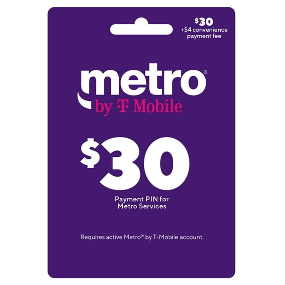 Metro by T-Mobile $30 Payment PIN w/ $4 Convenience Fee (Email Delivery)