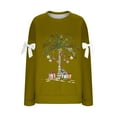 thumbnail image 5 of Cmfcve Xmas Sweatshirts for Woman Plus Size Christmas Tree Bow Comfortable Holiday Tops Solid Color Drop Shoulder Pullover Cute Apparel, 5 of 5