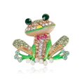 thumbnail image 1 of Green Enamel Crystal Cute Frog Charm Animal Brooch Pin Gift, 1 of 5